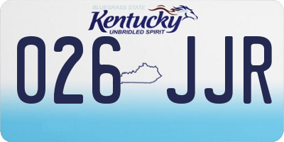 KY license plate 026JJR