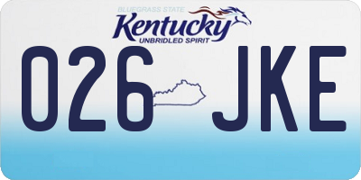 KY license plate 026JKE