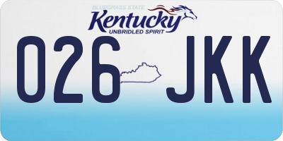 KY license plate 026JKK