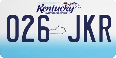 KY license plate 026JKR