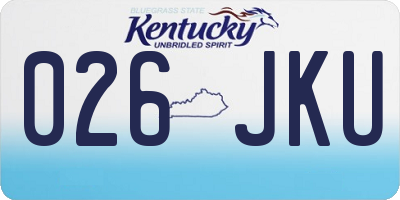 KY license plate 026JKU