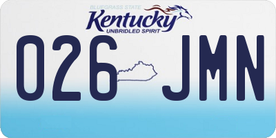 KY license plate 026JMN