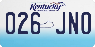KY license plate 026JNO