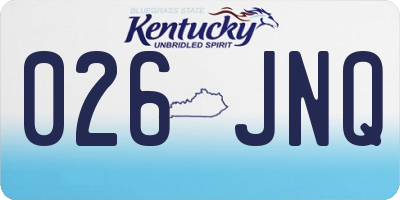 KY license plate 026JNQ