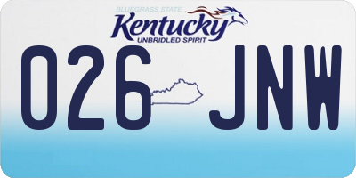 KY license plate 026JNW