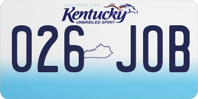 KY license plate 026JOB