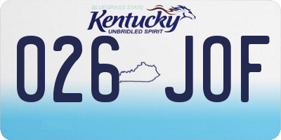 KY license plate 026JOF