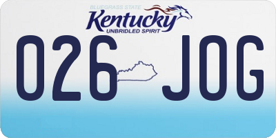 KY license plate 026JOG