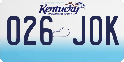 KY license plate 026JOK