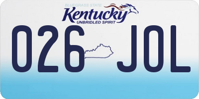 KY license plate 026JOL
