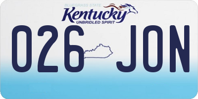KY license plate 026JON
