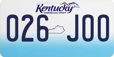 KY license plate 026JOO