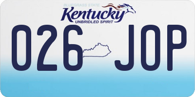 KY license plate 026JOP