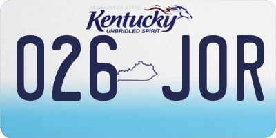 KY license plate 026JOR