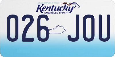 KY license plate 026JOU