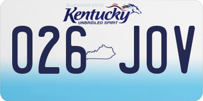KY license plate 026JOV