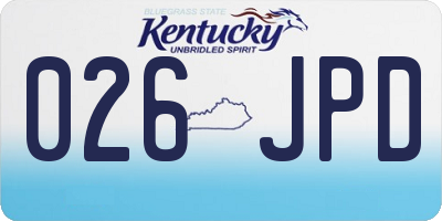 KY license plate 026JPD