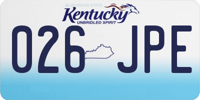 KY license plate 026JPE
