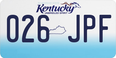 KY license plate 026JPF