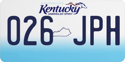 KY license plate 026JPH