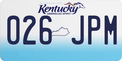 KY license plate 026JPM
