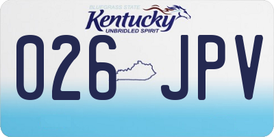 KY license plate 026JPV