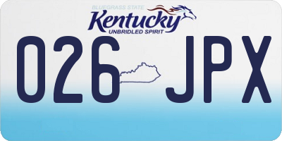 KY license plate 026JPX
