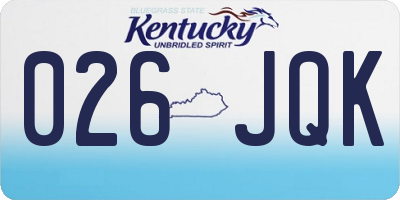 KY license plate 026JQK
