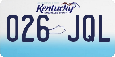 KY license plate 026JQL