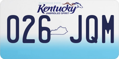 KY license plate 026JQM