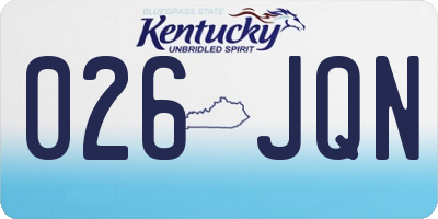 KY license plate 026JQN