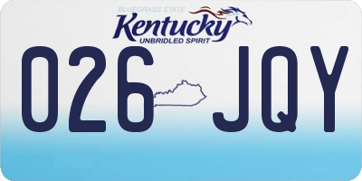 KY license plate 026JQY