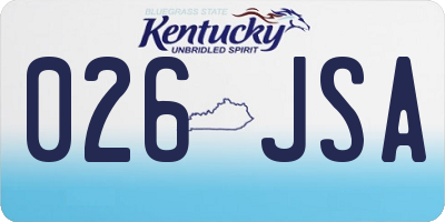 KY license plate 026JSA