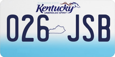 KY license plate 026JSB