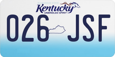 KY license plate 026JSF