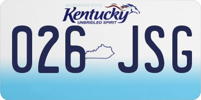KY license plate 026JSG