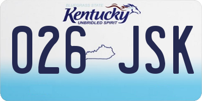 KY license plate 026JSK