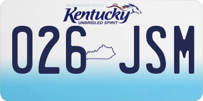 KY license plate 026JSM