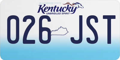 KY license plate 026JST