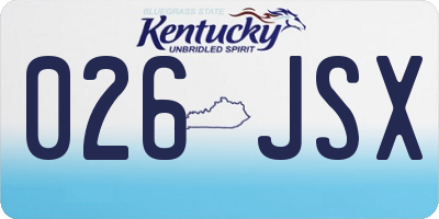KY license plate 026JSX