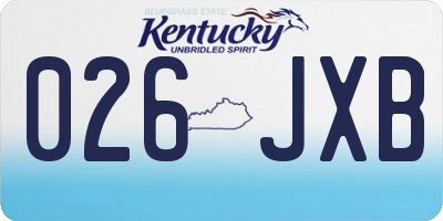 KY license plate 026JXB