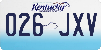 KY license plate 026JXV