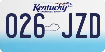 KY license plate 026JZD