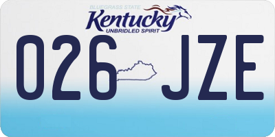 KY license plate 026JZE