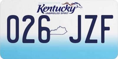 KY license plate 026JZF