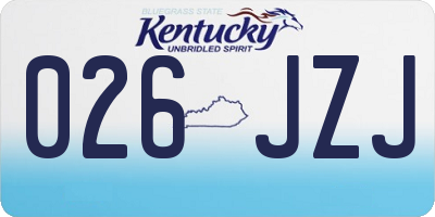 KY license plate 026JZJ