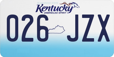 KY license plate 026JZX