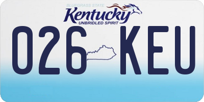 KY license plate 026KEU