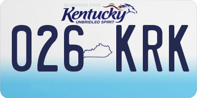 KY license plate 026KRK
