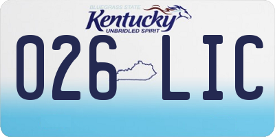 KY license plate 026LIC